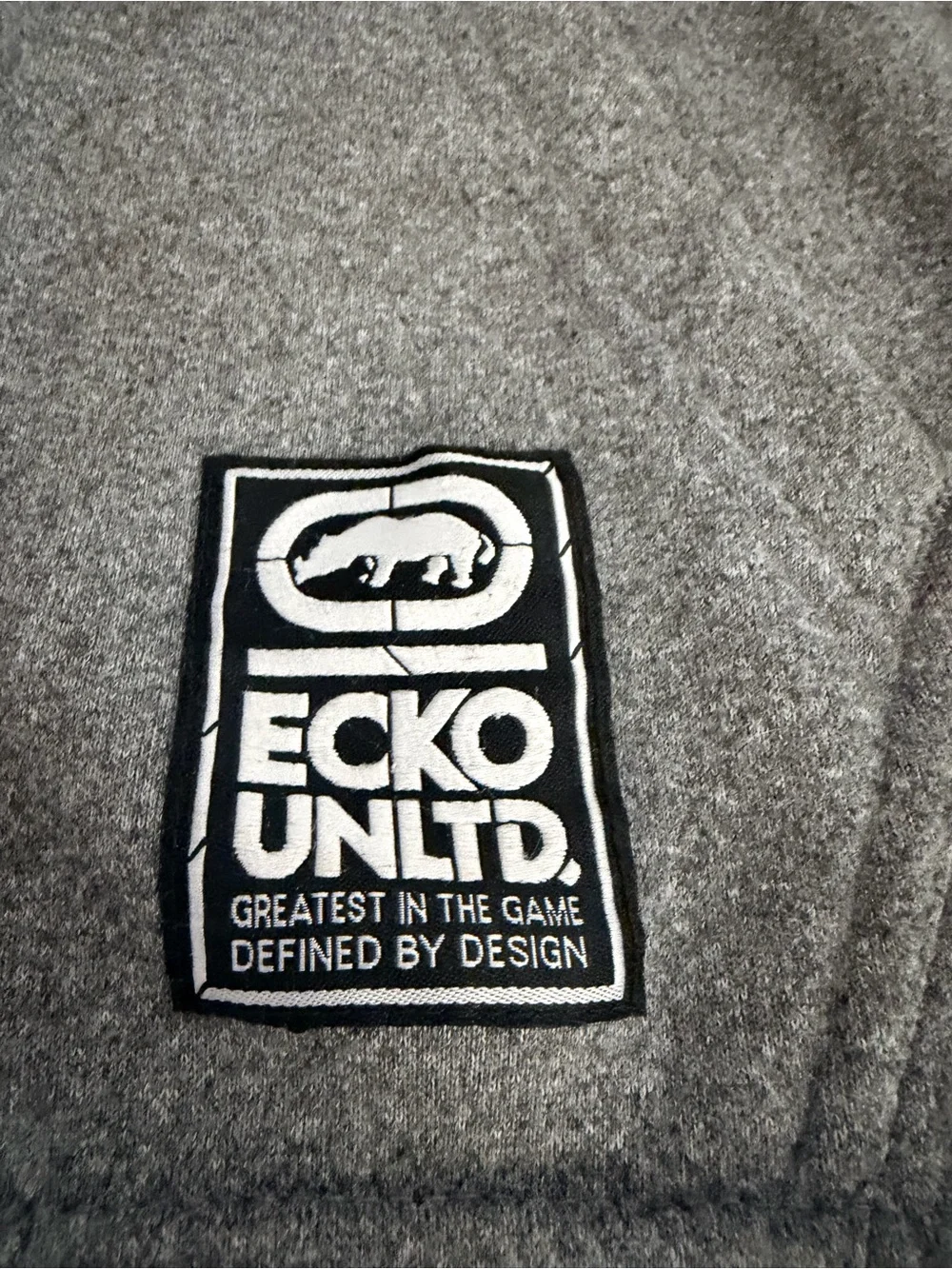 Ecko Unlimited Gray Full-Zip Hooded Sweatshirt with Sleeve Logo